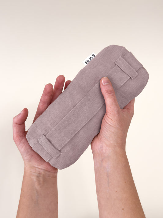 SUMI Mauve - ręcznie szyta poduszka na zatoki, 100% len Oeko-Tex, wypełnienie różową solą kłodawską
